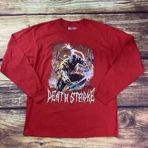 Deathstroke DC Justice League Sword Long Sleeve Tee Red Size XL